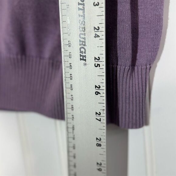 Johnston & Murphy Purple Pima Cotton Sweater Vest M Mock Neck Snap Button Preppy - Picture 5 of 8